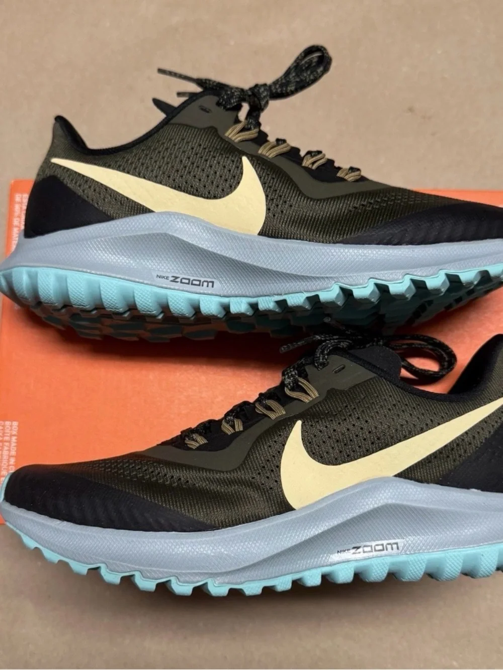 Nike Air Zoom Pegasus 36 Trail Cargo Khaki Womens size 5 Trail Hiking Shoes NEW!